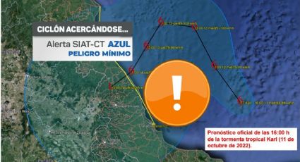 Activan alerta azul en Veracruz por tormenta tropical Karl