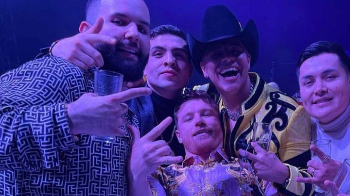 "El Canelo" se lució echándose un 'palomazo' con Grupo Firme en los XV años de su hija