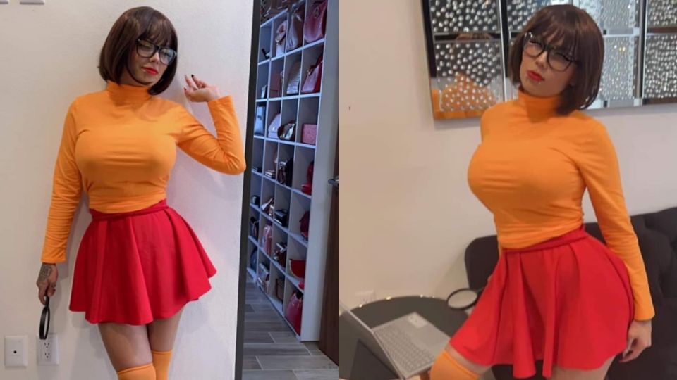 Mona impactó con su disfraz de Velma, de Scooby Doo.
