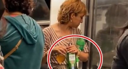 VIDEO: Mujer toma whiski en el Metro de la CDMX