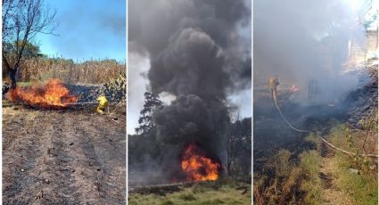 Se incendian bidones con huachicol en casa de Tepeji del Río | FOTOS