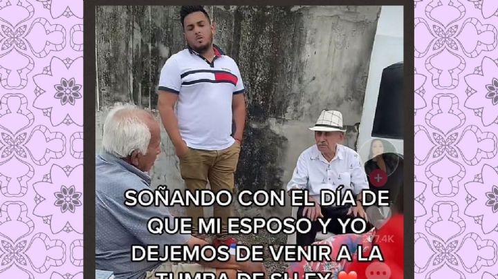 Mujer acompaña a su esposo a la tumba de su ex novia: "Me duele mucho verlo así"