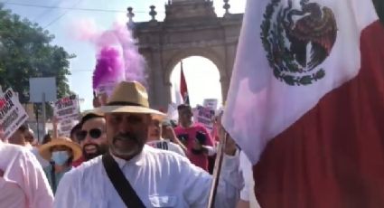 #VIDEO | Adrián LeBarón encabeza marcha por el INE en León