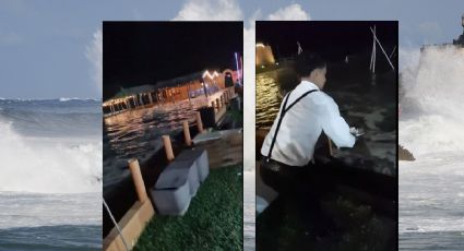 VIDEO: Marejada sorprende a invitados de fiesta en playa Chachalacas