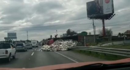 México-Tulancingo: vuelca camión recolector de basura; hay heridos | VIDEO