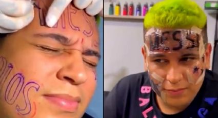 VIDEO: ¡La locura más grande! aficionado se tatúa el rostro con el nombre de Messi