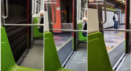 VIDEO: Metro de la linea 3 avanza con las puertas abiertas