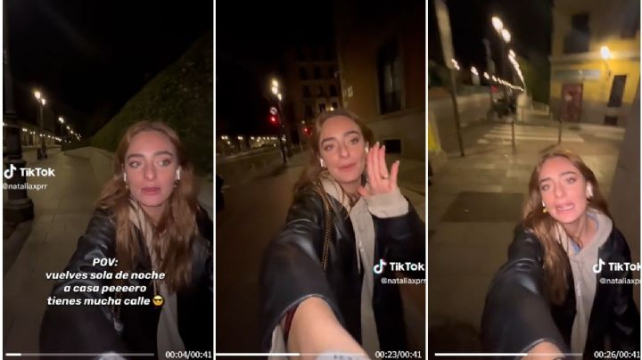 VIDEO: Joven finge hacer un directo para sentirse segura mientras camina por la calle de noche