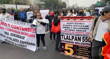 Caos en Calzada de Tlalpan por bloqueo de damnificados del terremoto de 2017
