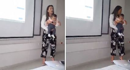 Video: Maestra cuida a bebé en clase para que alumna ponga atención