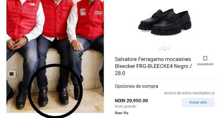 Los zapatos de 21 mil pesos que utiliza el alcalde de Mineral del Monte, Alex Tello