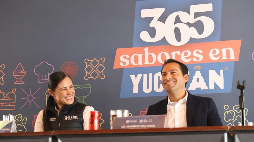 La alcaldesa de León, Alejandra Gutiérrez, y el gobernador de Yucatán, Mauricio Vila.