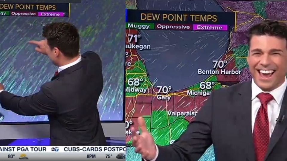 Todo sucedió cuando Greg Dutra estaba dando el pronóstico del clima en ABC 7 Chicago.