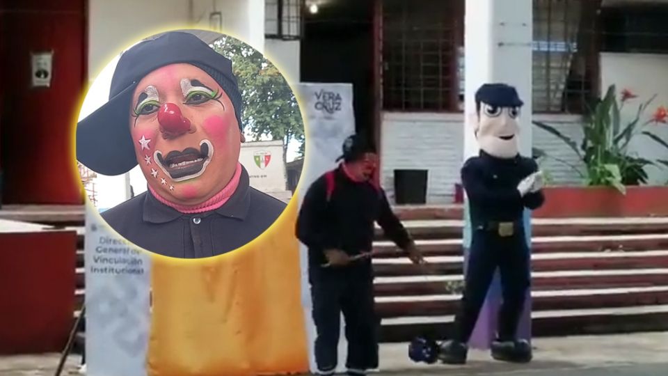 Ángel es policía de Veracruz, pero lleva sonrisas a niños y niñas como 'Angelito', el polipayaso