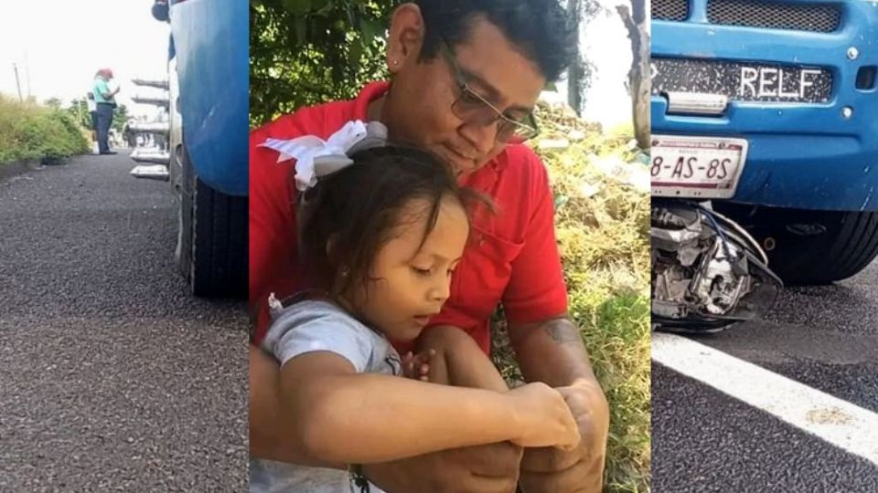 La familia fue arrollada por un tráiler en la autopista Veracruz-Cardel. Padre e hija fallecieron, mientras la madre de la menor se encuentra en el hospital