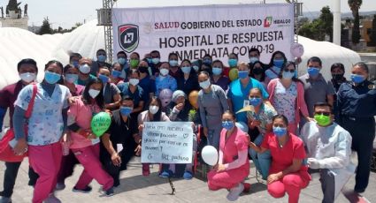 Cierra Hospital Inflable Pachuca, dan de alta a última paciente covid-19