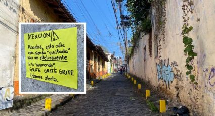 "Grite, grite, grite”: Con cartel, alertan por robos en centro de Xalapa