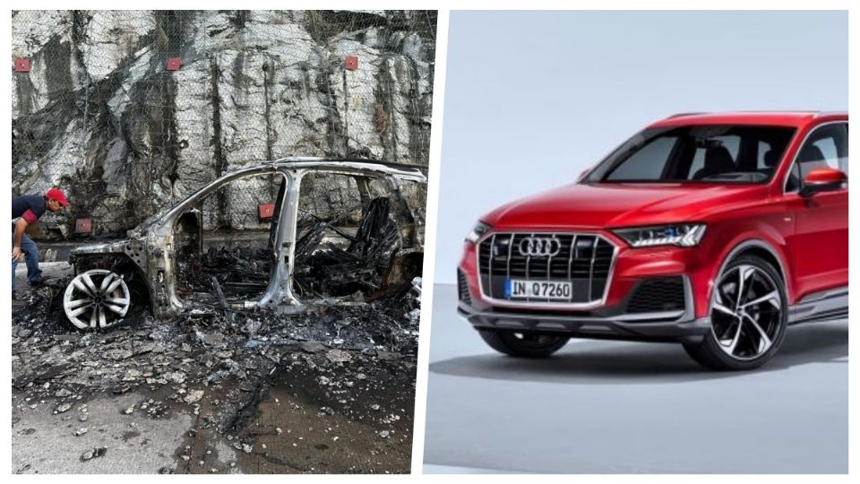 Audi Q7 se incendia en pleno viaje en carretera
