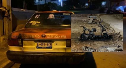 Con bombas molotov, incendian vehículos en Acayucan durante la noche