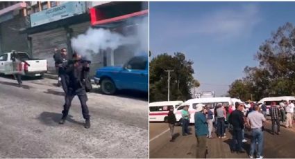 VIDEOS: Policías frenan protesta de transportistas con lacrimógenos y macanazos