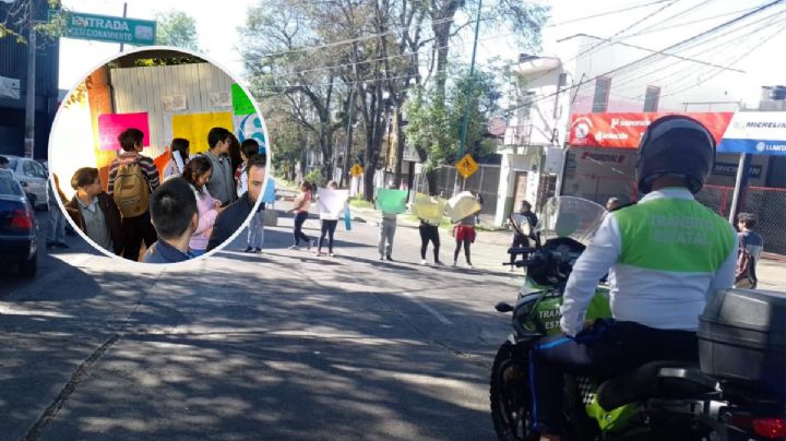 Maestros de secundaria bloquean avenida en Xalapa; exigen mejores condiciones laborales