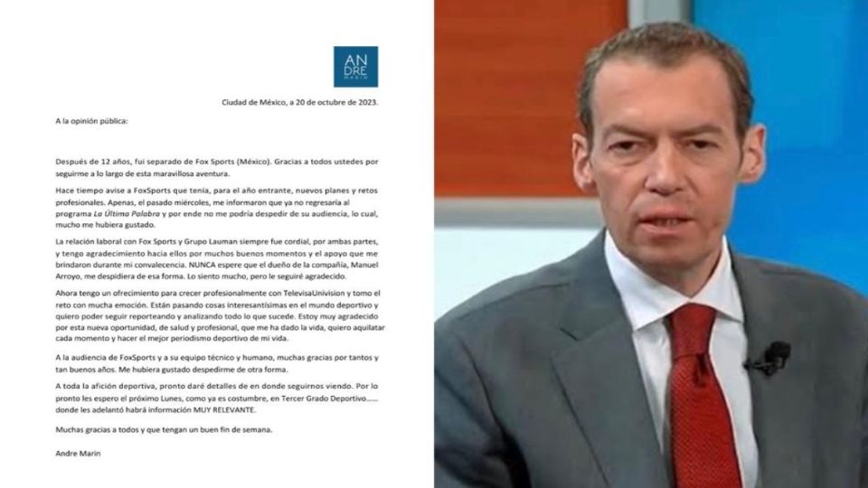 El comunicado de André Marín sobre su llegada a Televisa