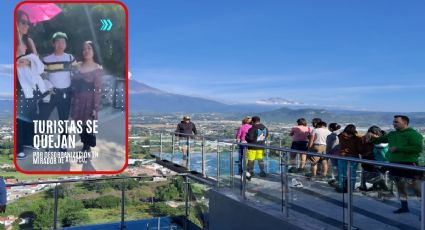 VIDEO | Dejan vestidos y alborotados a turistas en Mirador de Atlixco, esta cerrado por reparación