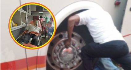 Chofer casi muere aplastado por su propio autobús en Hidalgo | FOTO