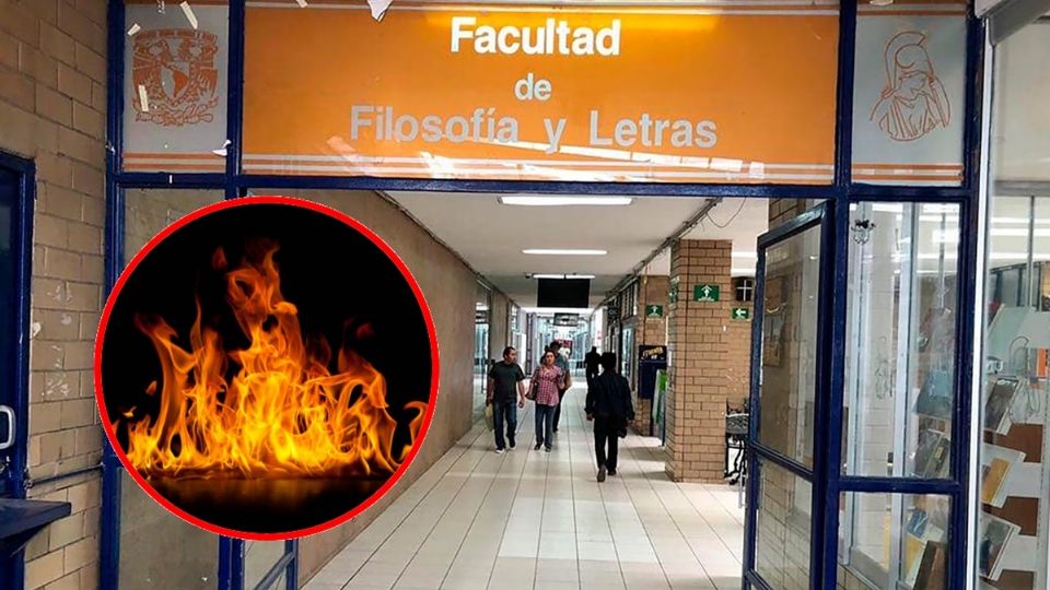 UNAM: Encapuchados prenden fuego a Facultad de Filosofía y Letras
