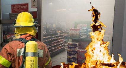 Así fue el incendio en un Oxxo de Pachuca que movilizó al cuerpo de bomberos I Fotos