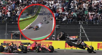 Checo Pérez choca y QUEDA FUERA del Gran Premio de México en la primera vuelta