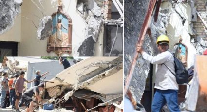 ¿Milagro? Imagen de Jesucristo resulta intacta tras colapso de iglesia en Madero