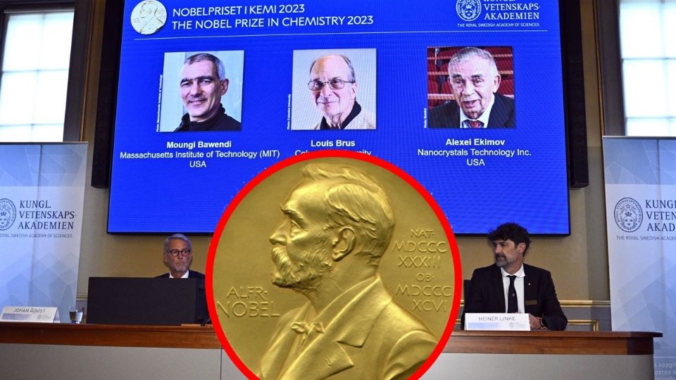 El secretario permanente de la Real Academia Sueca de Ciencias, Hans Ellegren, anunció a los ganadores del Premio Nobel de Química 2023, en la Real Academia Sueca de Ciencias en Estocolmo, Suecia.