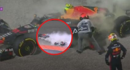 Así quedó el auto de Checo Pérez tras el brutal choque en el GP de Qatar
