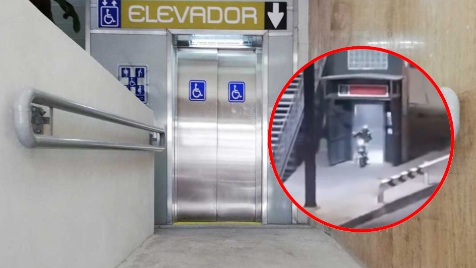 Metrobús: ¡Así no se usan los elevadores! Graban a usuario bajando de uno… con su moto