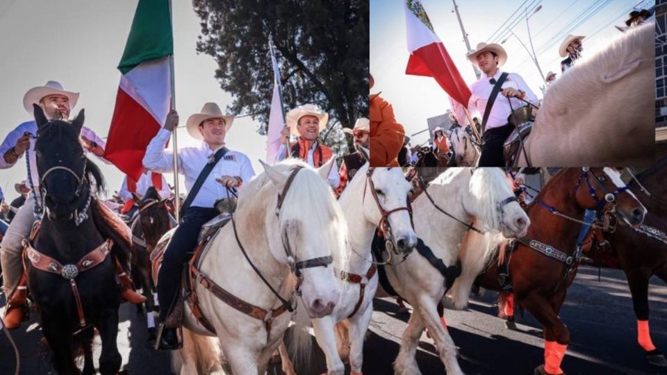 Samuel García arranca precampaña en Jalisco con una cabalgata.
