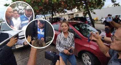 VIDEO: Entre gritos y jalones, toma protesta dirigente del PRI en Coatzacoalcos