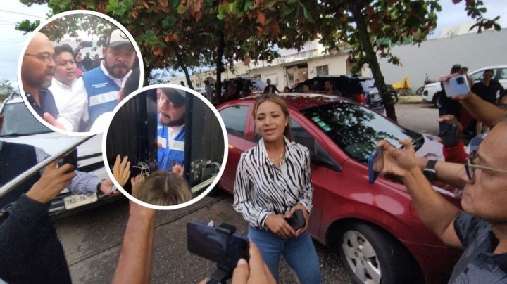 VIDEO: Entre gritos y jalones, toma protesta dirigente del PRI en Coatzacoalcos