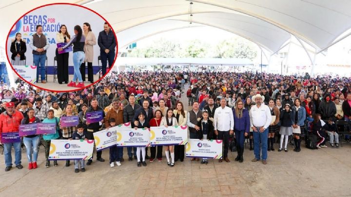 Entrega Tere Jiménez becas, obra pública y apoyos de empleo temporal en asientos