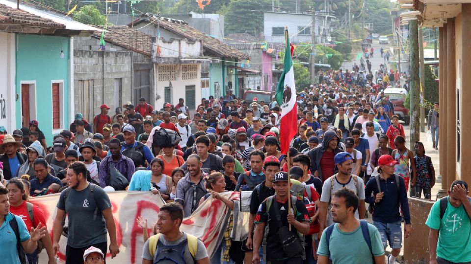 Migrantes en caravana 'Éxodo por la pobreza', en Chiapas