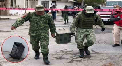 Hallan bomba casera dentro de botes de basura en Tamaulipas