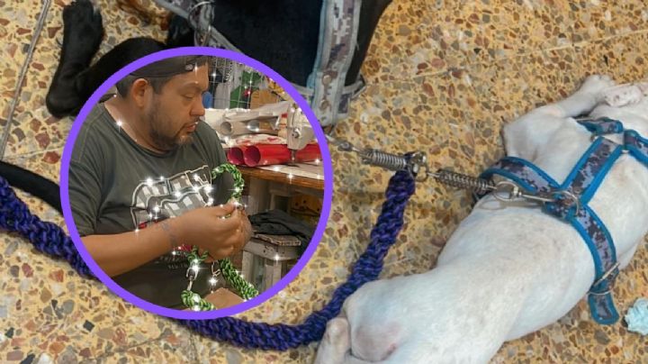 Edgar perdió la vista y dejó de tatuar, ahora teje correas para perros en Veracruz