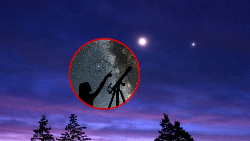 Usa telescopio o binoculares para observar aún más la alineación