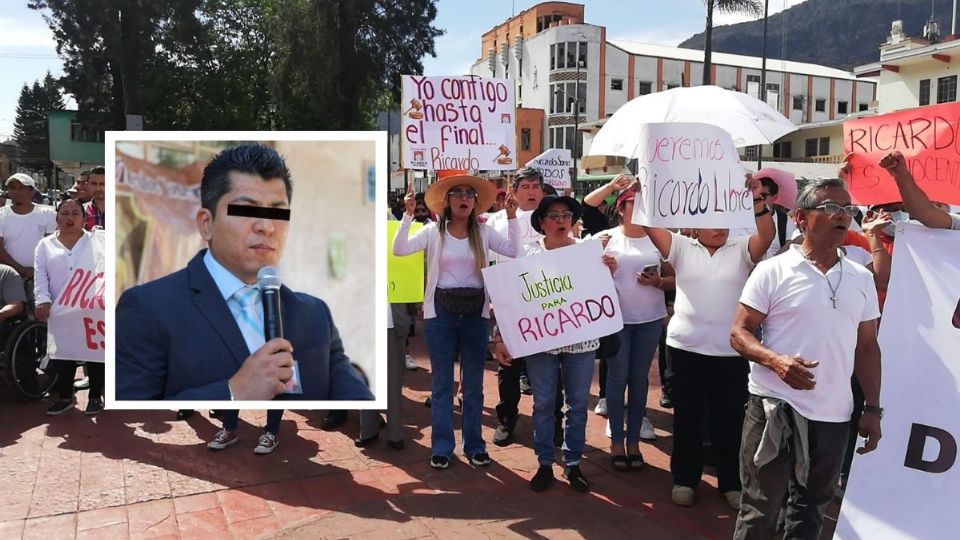 Por segundo día consecutivo, empleados del Ayuntamiento de Río Blanco protestan por la detención del alcalde.
