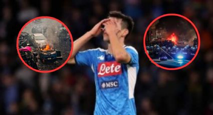 Caos en Nápoles, hinchas se enfrentan y destruyen todo previo al Napoli vs Frankfurt en Champions