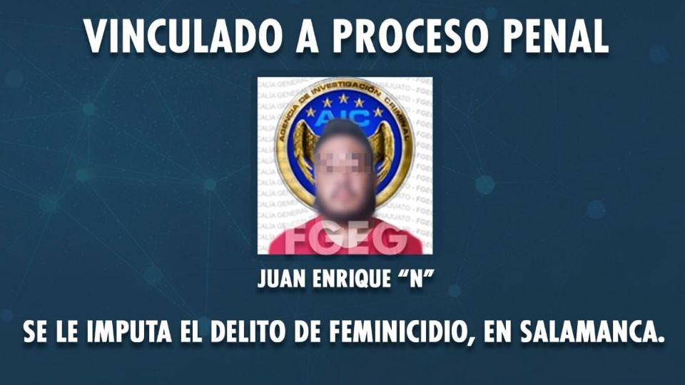 Juan Enrique está bajo proceso penal, acusado del delito de feminicidio.