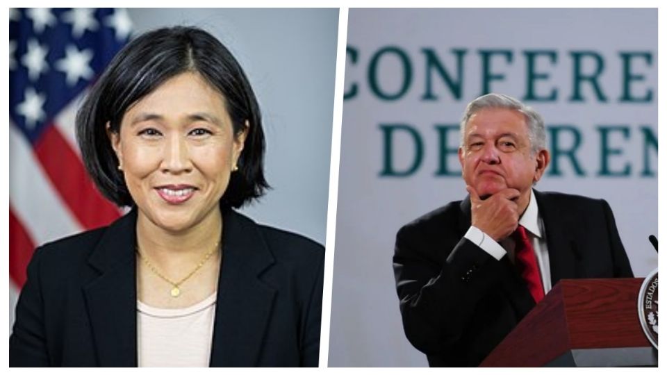 Katherine Tai, representante de Comercio de EU, y el presidente López Obrador