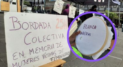 Colocan bordados colectivos en memoria de víctimas de feminicidio en Xalapa