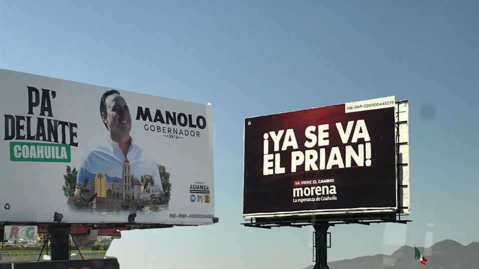 La ciudad de Saltillo ya luce repleta de espectaculares relacionados con las campañas de los candidatos a gobernador... y algunas 'corcholatas'