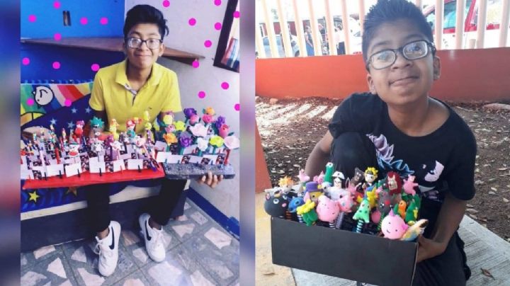 Angelito venció el cáncer, ahora podría perder la vista; vende figuras de foami para ayudarse